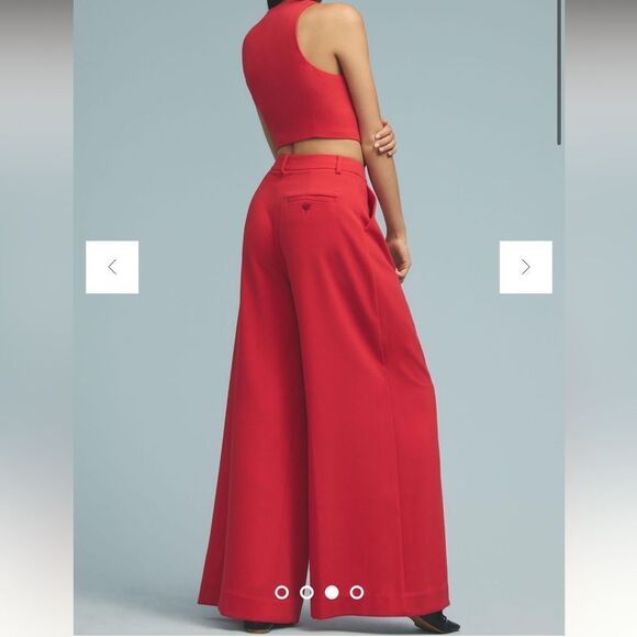 MAEVE The Avery Pleated Wide-Leg Palazzo Pants Women’s Sz 14 26" Cropped Hem* - Picture 4 of 16